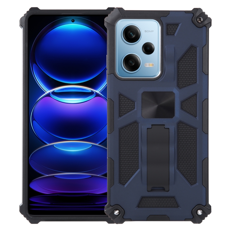 

For Xiaomi Redmi Note 12 Pro Shockproof TPU + PC Magnetic Phone Case with Holder(Blue)