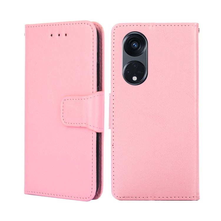 

For OPPO Reno8 T 5G/A1 Pro 5G Crystal Texture Leather Phone Case(Pink)