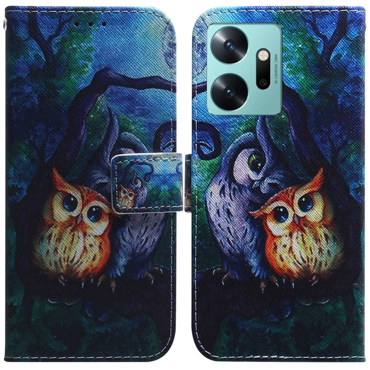 

For Infinix Zero 20 / X6821 Coloured Drawing Flip Leather Phone Case(Oil Painting Owl)