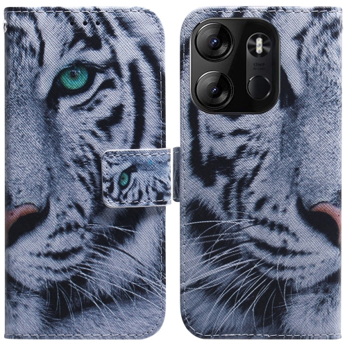 

For Tecno Spark Go 2023 / Pop 7 Pro Coloured Drawing Flip Leather Phone Case(Tiger)