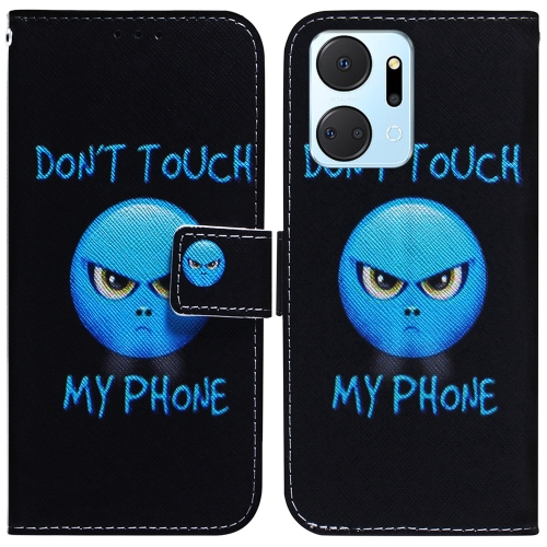

For Honor X7A Coloured Drawing Flip Leather Phone Case(Anger)
