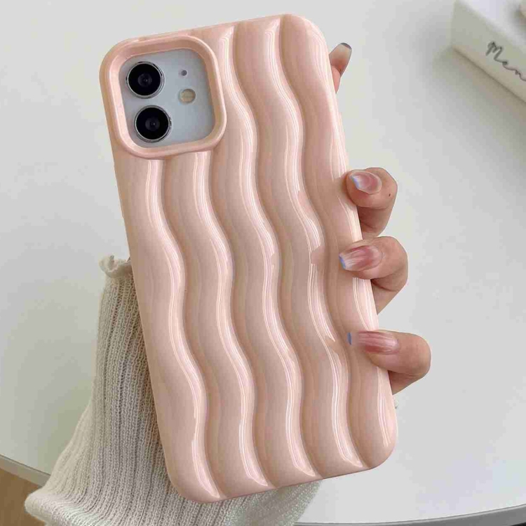

For iPhone 11 Varnishing 3D Water Wave Texture Phone Case(Pink)