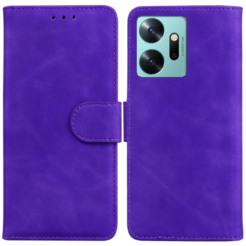 

For Infinix Zero 20 / X6821 Skin Feel Pure Color Flip Leather Phone Case(Purple)