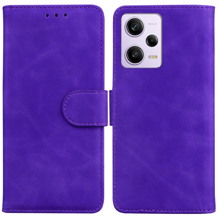 

For Xiaomi Redmi Note 12 Pro Skin Feel Pure Color Flip Leather Phone Case(Purple)