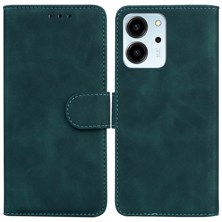 

For Honor 80 SE Skin Feel Pure Color Flip Leather Phone Case(Green)