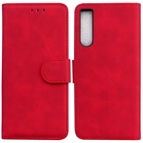 

For Sony Xperia 10 IV 2023 Skin Feel Pure Color Flip Leather Phone Case(Red)