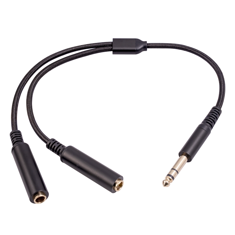

3718 6.35mm Male to Dual Female 1/4 TRS Stereo Audio Cable, Length: 30cm