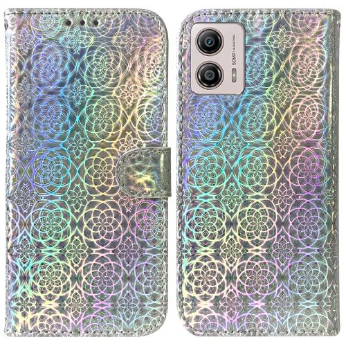 

For Motorola Moto G13 / G23 / G53 Colorful Magnetic Buckle Leather Phone Case(Silver)