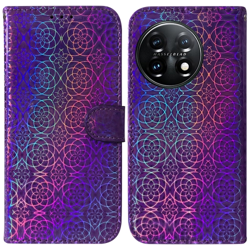 

For OnePlus 11 Colorful Magnetic Buckle Leather Phone Case(Purple)