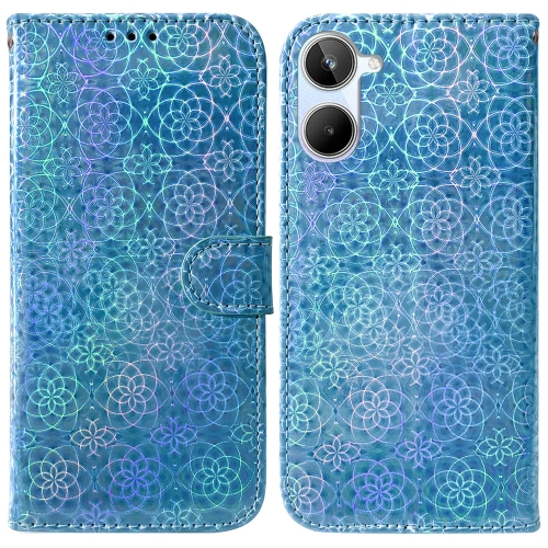 

For Realme 10 4G Colorful Magnetic Buckle Leather Phone Case(Blue)