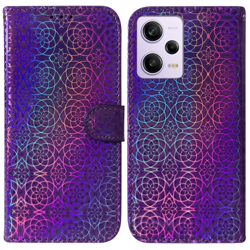 

For Xiaomi Redmi Note 12 Pro Colorful Magnetic Buckle Leather Phone Case(Purple)