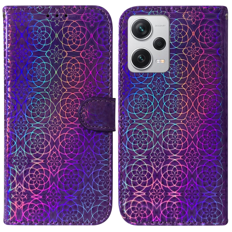 

For Xiaomi Redmi Note 12 Pro+ Colorful Magnetic Buckle Leather Phone Case(Purple)