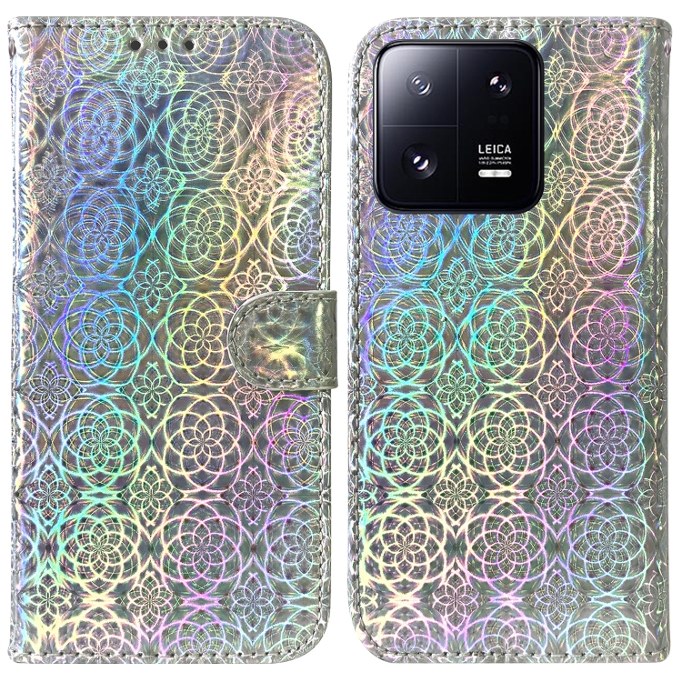 

For Xiaomi 13 Pro 5G Colorful Magnetic Buckle Leather Phone Case(Silver)