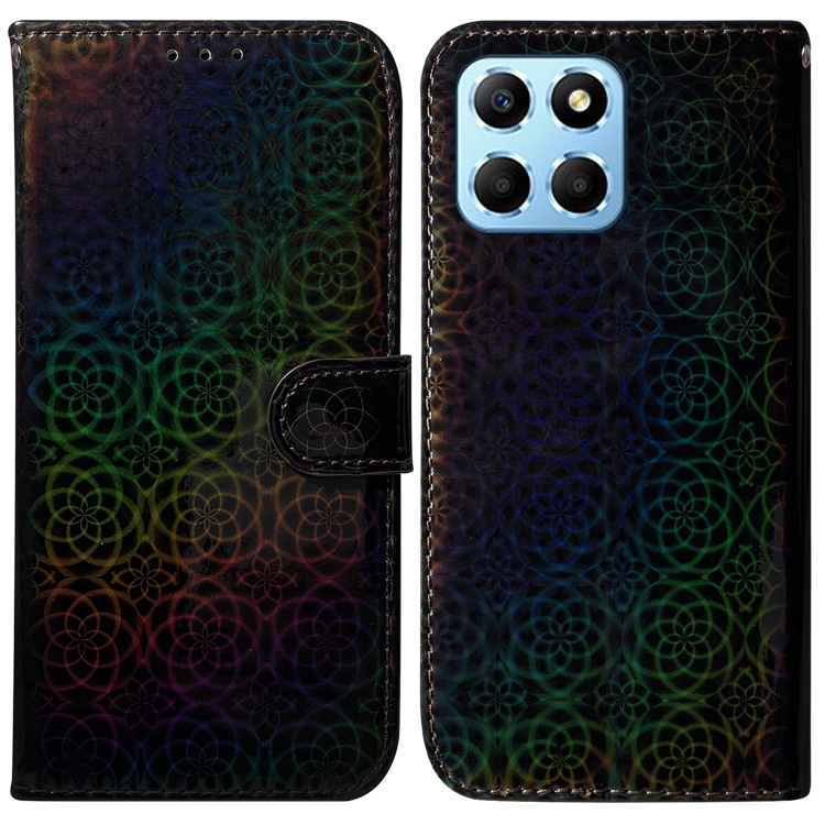 

For Honor X8 5G Colorful Magnetic Buckle Leather Phone Case(Black)
