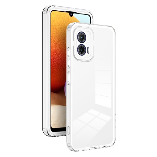 Para Motorola Moto G73 3 en 1 Clear TPU Color PC Frame Phone Case