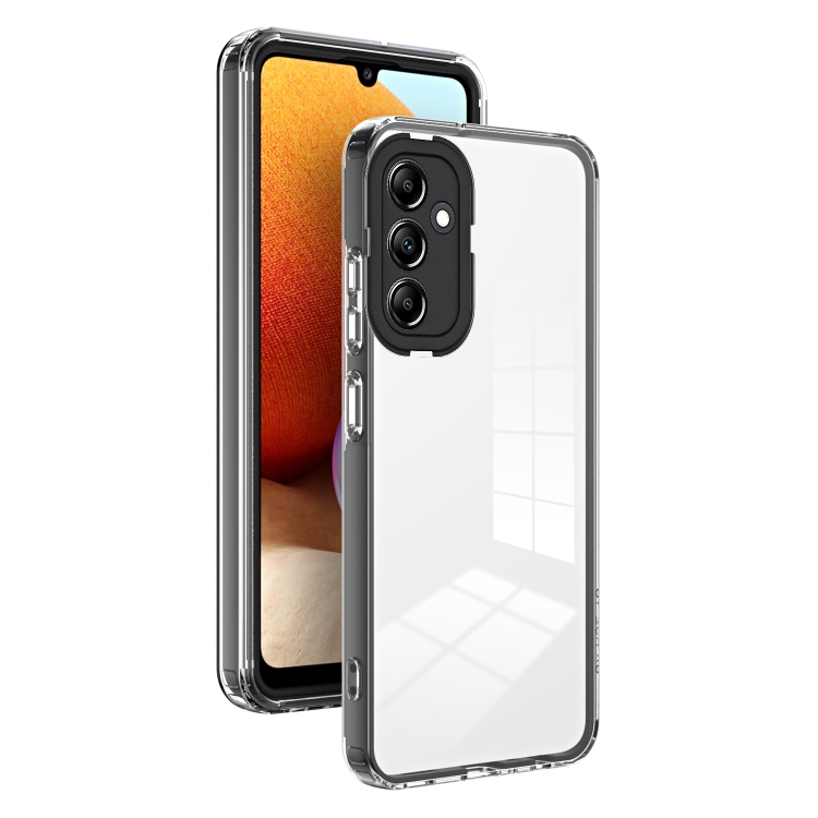 

For Samsung Galaxy A14 5G 3 in 1 Clear TPU Color PC Frame Phone Case(Black)