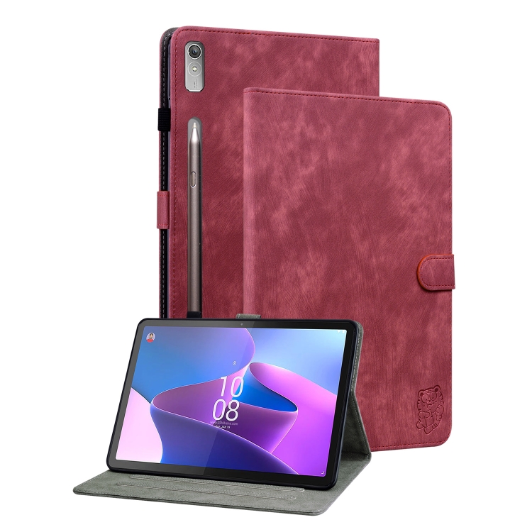 

For Lenovo Tab P11 Pro Gen 2 11.2 Tiger Pattern Flip Leather Tablet Case(Red)