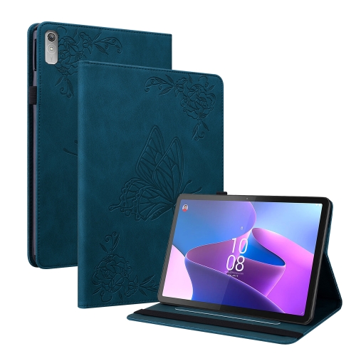 

For Lenovo Tab P11 Gen 2 11.5 Butterfly Flower Embossed Leather Tablet Case(Blue)