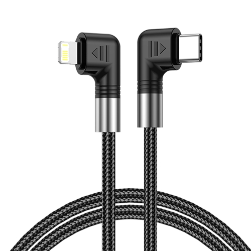 

A9 30W USB-C/Type-C to 8 Pin Double Elbow Data Cable, Length:2m