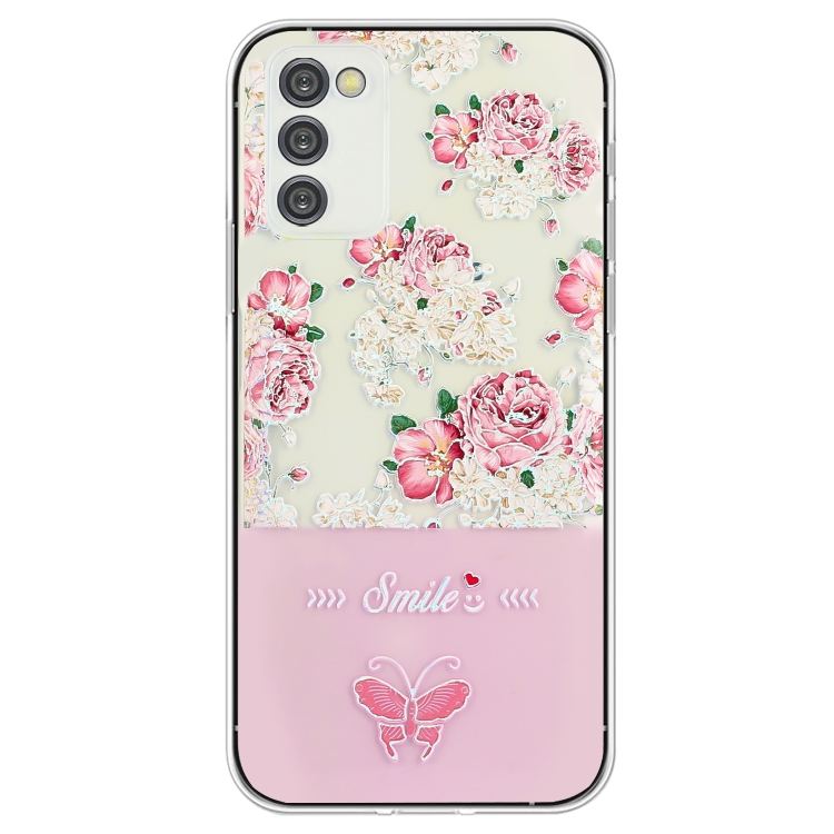 

For Samsung Galaxy A34 5G Bronzing Butterfly Flower TPU Phone Case(Peony)