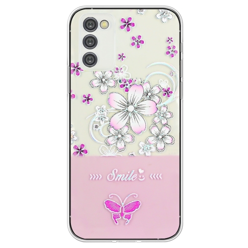 

For Samsung Galaxy A34 5G Bronzing Butterfly Flower TPU Phone Case(Cherry Blossoms)