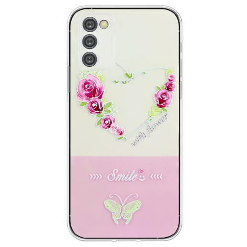 

For Samsung Galaxy A34 5G Bronzing Butterfly Flower TPU Phone Case(Rose Heart)