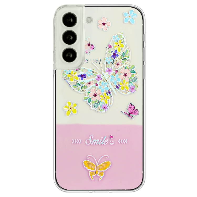 

For Samsung Galaxy S23+ 5G Bronzing Butterfly Flower TPU Phone Case(Colorful Butterfly)