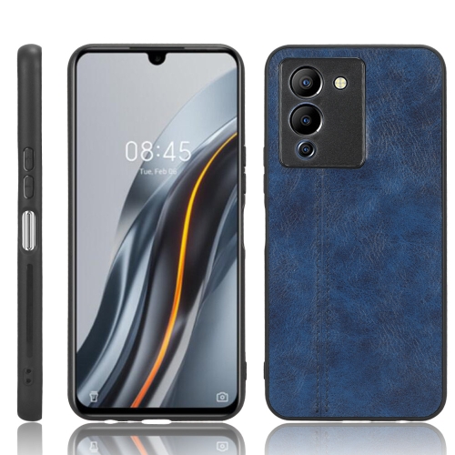 

For Infinix Note 12 G96 Sewing Cow Pattern Skin PC + PU + TPU Phone Case(Blue)