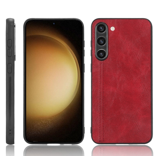 

For Samsung Galaxy S23+ 5G Sewing Cow Pattern Skin PC + PU + TPU Phone Case(Red)