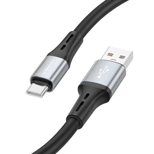 

Borofone BX88 USB to Type-C Solid Silicone Charging Data Cable, Length:1m(Black)