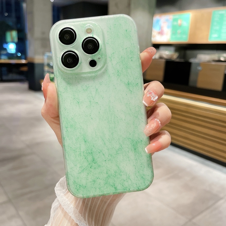 

For iPhone 14 Silk Ink Pattern PC Phone Case(Green)