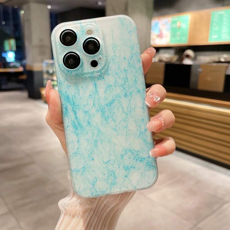 

For iPhone 13 Silk Ink Pattern PC Phone Case(Blue)