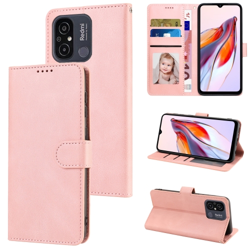 

For Xiaomi Redmi 12C / Poco C55 Fantasy Skin-feel Calfskin Texture Leather Phone Case(Pink)