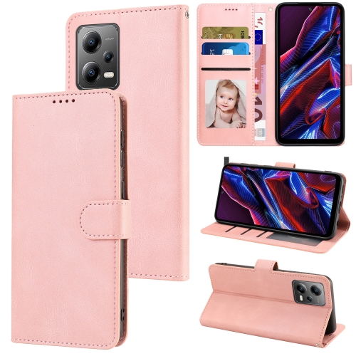 

For Xiaomi Redmi Note 12 / Poco X5 Fantasy Skin-feel Calfskin Texture Leather Phone Case(Pink)