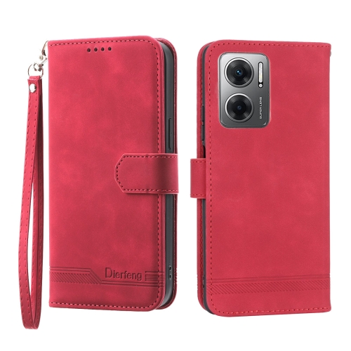 

For Xiaomi Redmi 10 5G Dierfeng Dream Line Leather Phone Case(Red)