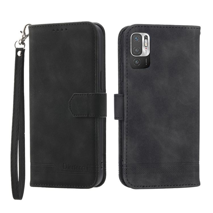 

For Xiaomi Redmi Note 10 Dierfeng Dream Line Leather Phone Case(Black)