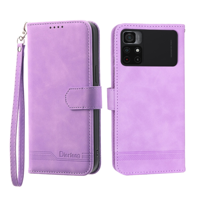 

For Xiaomi Poco X4 Pro 5G Dierfeng Dream Line Leather Phone Case(Purple)
