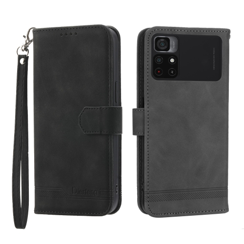 

For Xiaomi Poco X4 Pro 5G Dierfeng Dream Line Leather Phone Case(Black)
