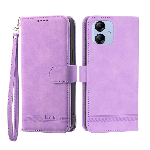 

For Samsung Galaxy A04e Dierfeng Dream Line Leather Phone Case(Purple)