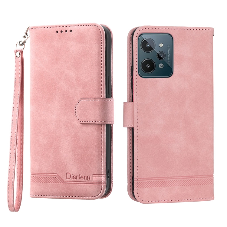 

For Realme C31 Dierfeng Dream Line Leather Phone Case(Pink)