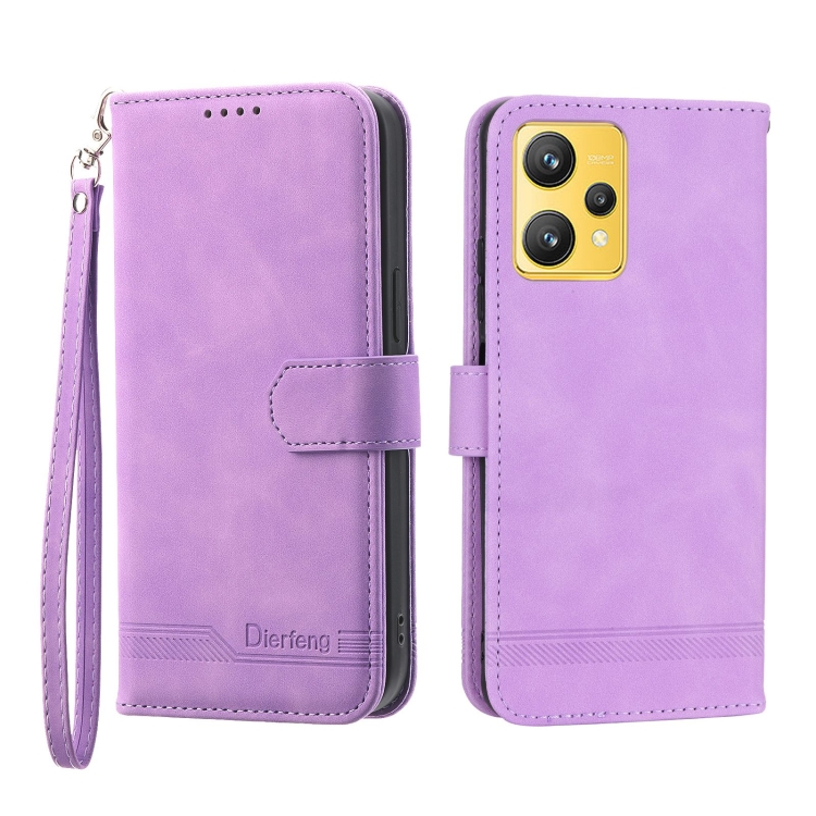 

For Realme 9 4G Dierfeng Dream Line Leather Phone Case(Purple)