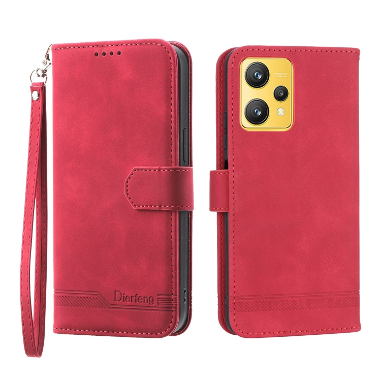 

For Realme 9 4G Dierfeng Dream Line Leather Phone Case(Red)