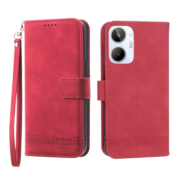 

For Realme 10 4G Dierfeng Dream Line Leather Phone Case(Red)