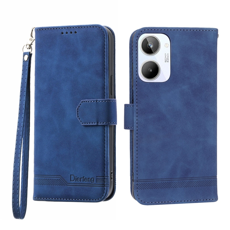 

For Realme 10 4G Dierfeng Dream Line Leather Phone Case(Blue)