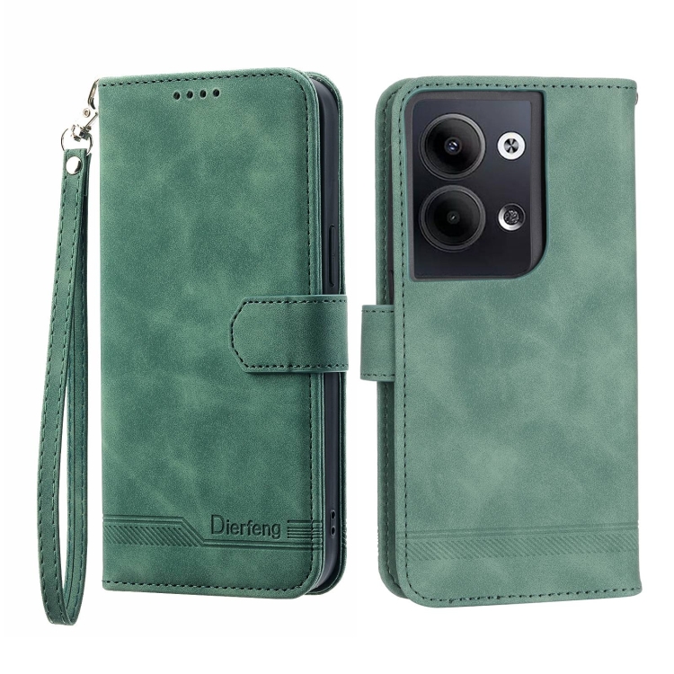 

For OPPO Reno9 Pro Dierfeng Dream Line Leather Phone Case(Green)