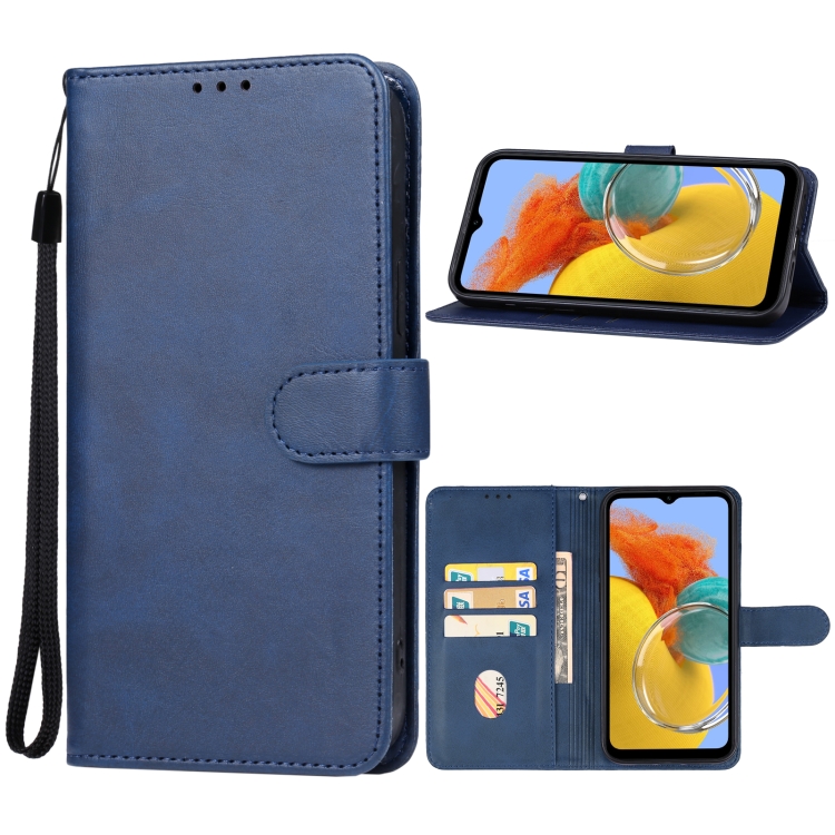 

For Samsung Galaxy M14 5G Leather Phone Case(Blue)