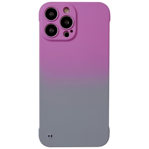 

For iPhone 14 Plus Frameless Skin Feel Gradient Phone Case(Dark Purple + Grey)