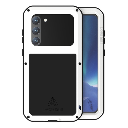 

For Samsung Galaxy S23+ 5G LOVE MEI Metal Shockproof Life Waterproof Dustproof Phone Case(White)