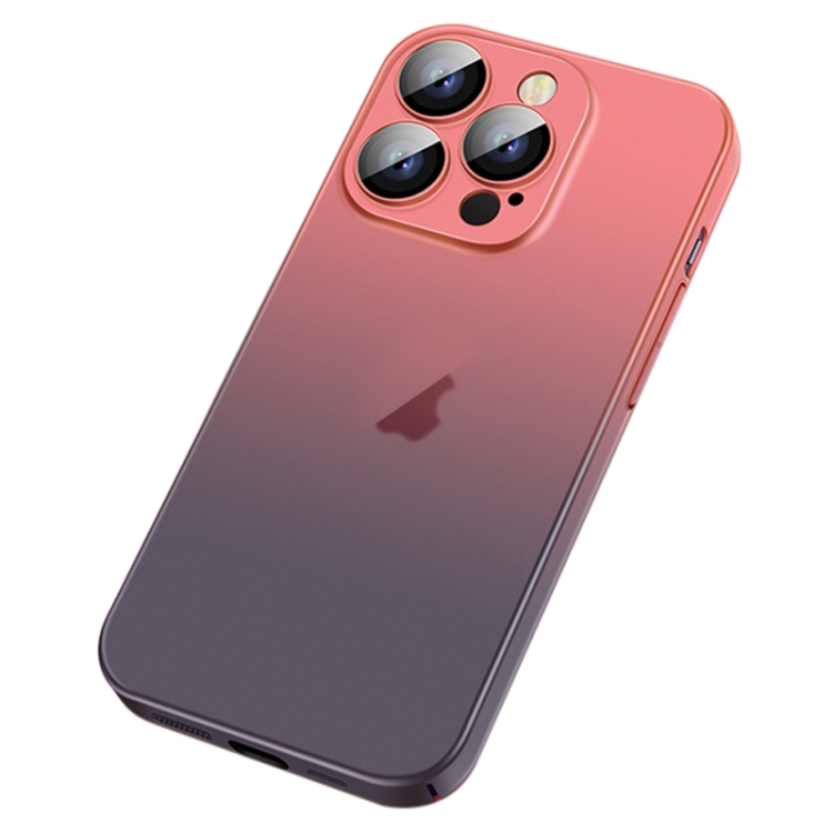 

For iPhone 14 Skin Feel Frosted Gradient Phone Case(Orange Grey)