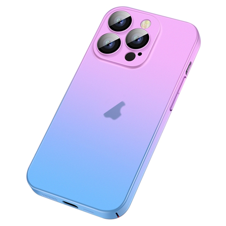 

For iPhone 14 Skin Feel Frosted Gradient Phone Case(Pink Blue)